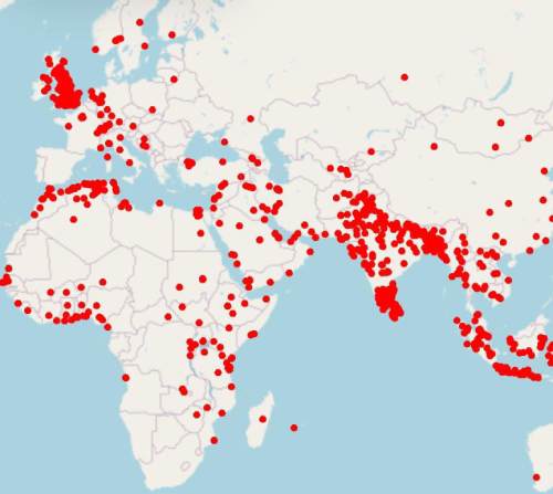 Map of Thamils living around the world.